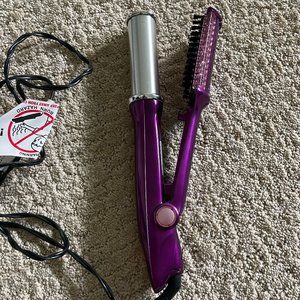 InStyler Rotating Hot Iron - Straightener and Curling Roller Brush - Purple